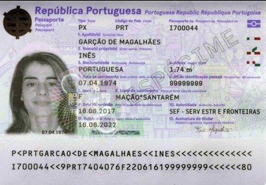 Exemplo de fotografia correta do passaporte